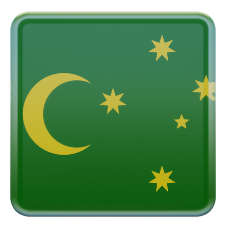 Cocos Keeling Islands Square Flag 3D Icon