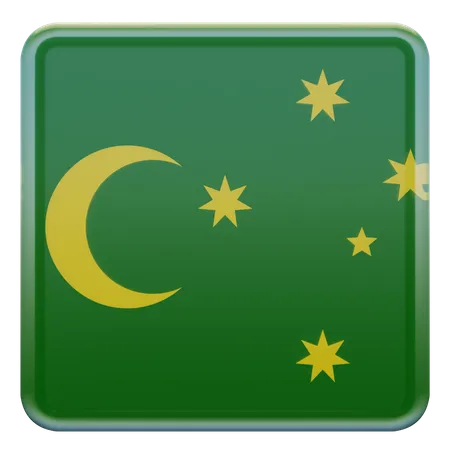 Cocos Keeling Islands Square Flag 3D Icon