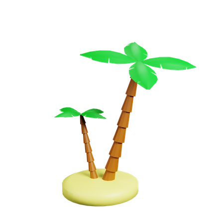 Árbol de coco  3D Illustration