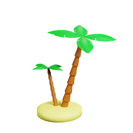 Árbol de coco  3D Illustration