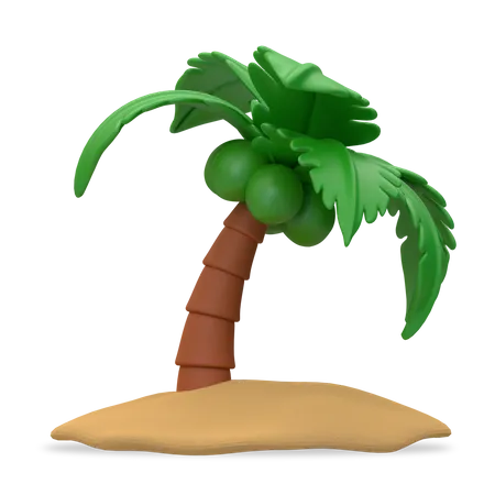 Árbol de coco  3D Illustration