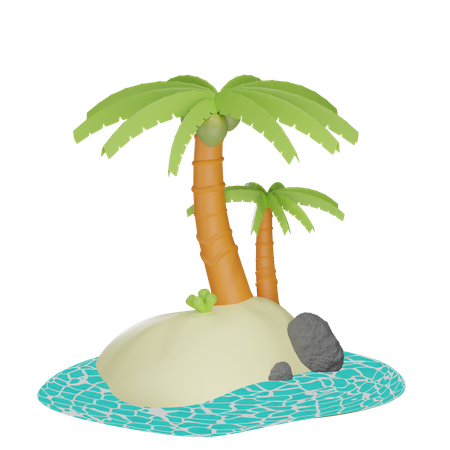 Árbol de coco  3D Illustration