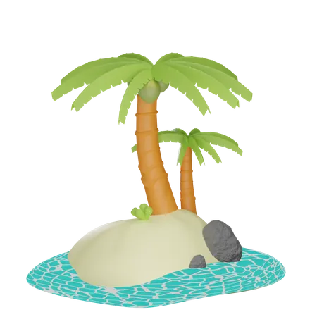 Árbol de coco  3D Illustration