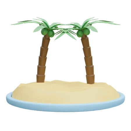 Árbol de coco  3D Icon