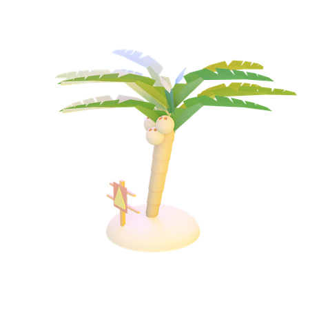 Árbol de coco  3D Icon