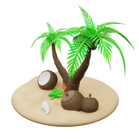 Árbol de coco  3D Icon