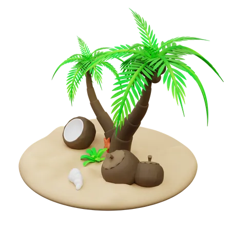 Árbol de coco  3D Icon