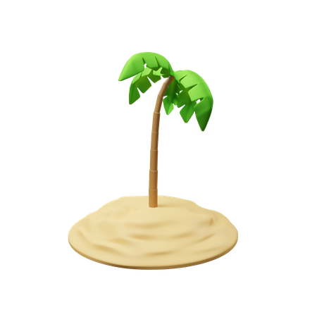 Cocotier avec du sable  3D Icon