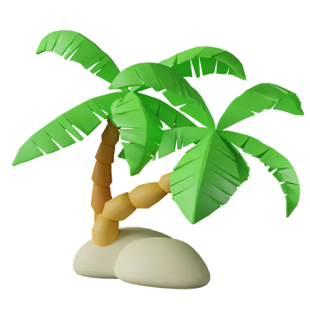 Plage de cocotiers  3D Icon