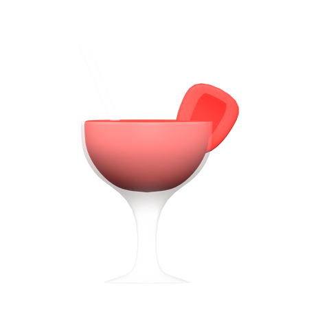 Coctel de fresa  3D Illustration