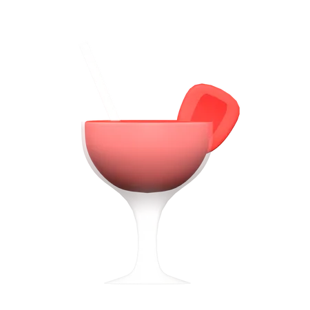 Coctel de fresa  3D Illustration