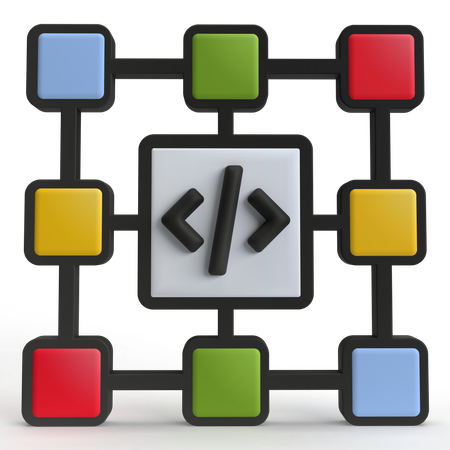 Codage blockchain  3D Icon