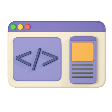 Codage Web  3D Icon