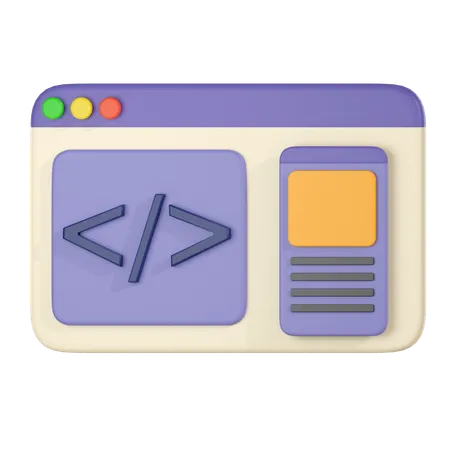 Codage Web  3D Icon