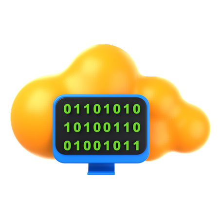 Code binaire cloud  3D Icon