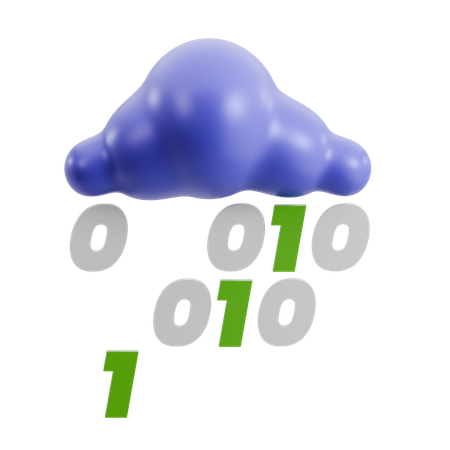 Code binaire nuageux  3D Icon
