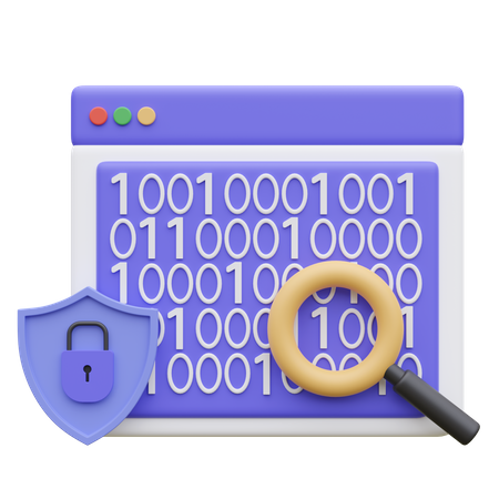 Sécurité du code binaire  3D Icon