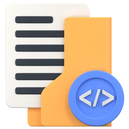 Code Folder With Coding Sign  3D Icon