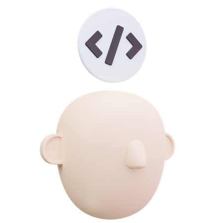 Code Head  3D Icon