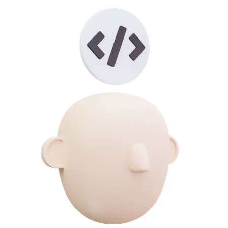 Code Head  3D Icon