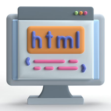 Code HTML  3D Icon