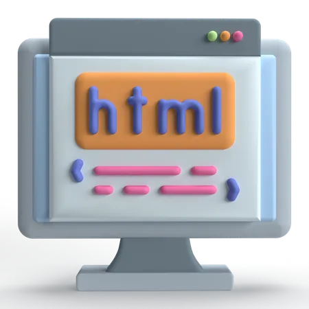 Code HTML  3D Icon