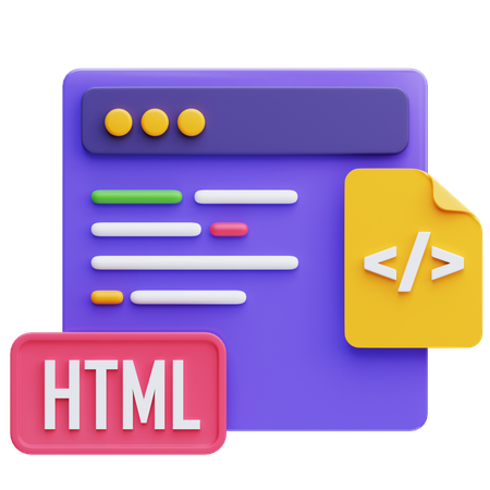 Code HTML  3D Icon