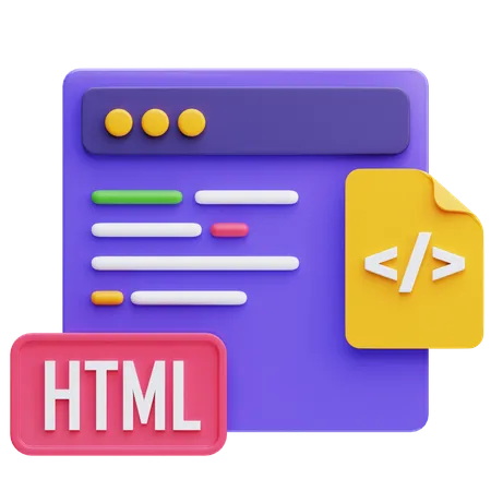 Code HTML  3D Icon