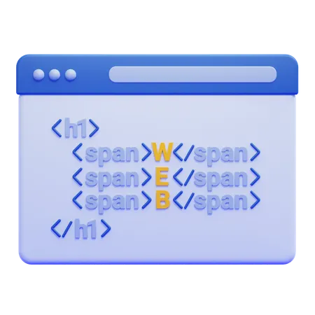 Code HTML  3D Icon
