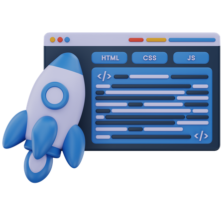 Code launch  3D Icon