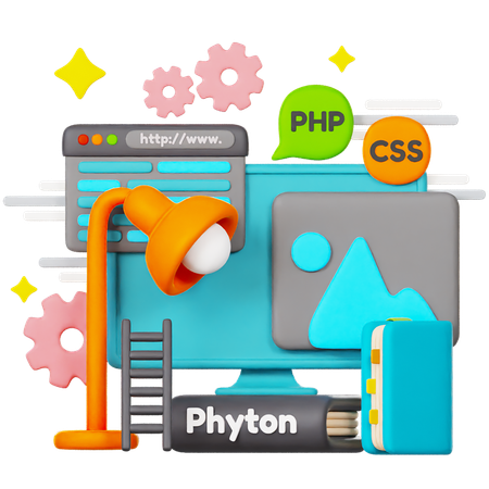 Code phytothon  3D Illustration