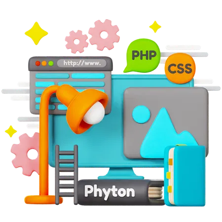 Code phytothon  3D Illustration