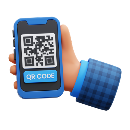 Code QR mobile  3D Icon