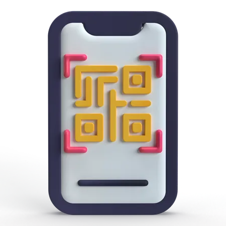 Code QR mobile  3D Icon