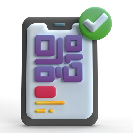 Code QR mobile  3D Icon