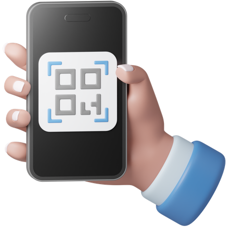 Code QR mobile  3D Icon