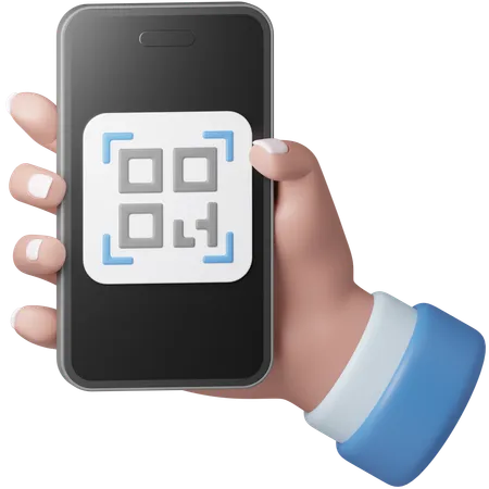 Code QR mobile  3D Icon