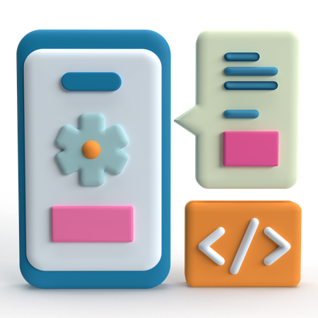 Codificação de aplicativos móveis  3D Icon