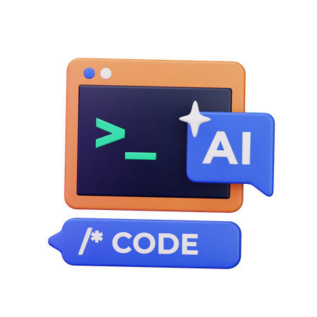 Codificação de IA  3D Icon