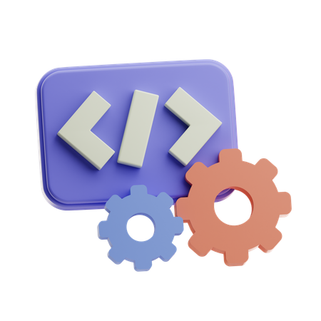 Engrenagens e suportes de codificação  3D Icon