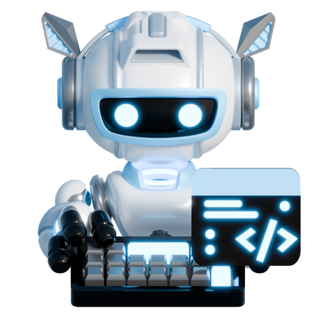 Codificação de robô  3D Illustration