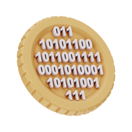 Codificación bitcoin  3D Icon