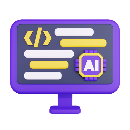 Codificación de inteligencia artificial  3D Icon