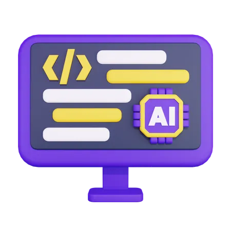 Codificación de inteligencia artificial  3D Icon