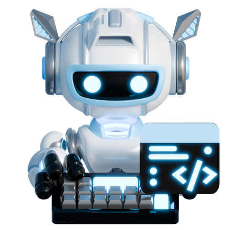 Codificación de robots  3D Illustration