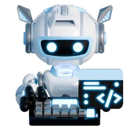 Codificación de robots  3D Illustration