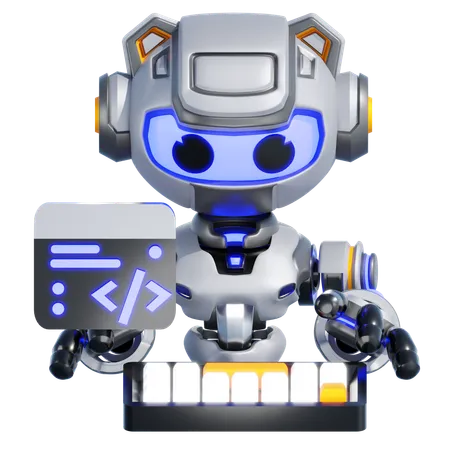 Codificación de robots  3D Illustration