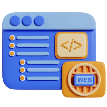 SEO y codificación web  3D Icon