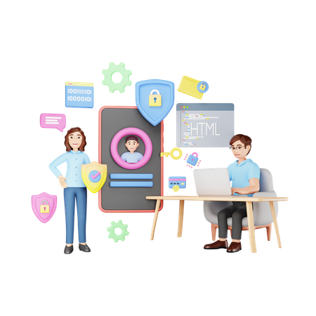 Codificador de segurança cibernética  3D Icon