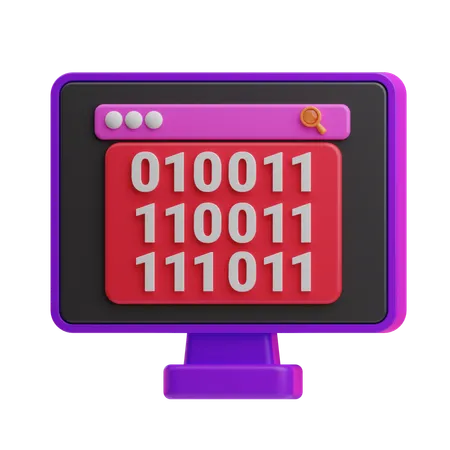 Código binário  3D Icon